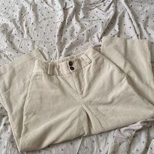 zara corduroy pants in white cream